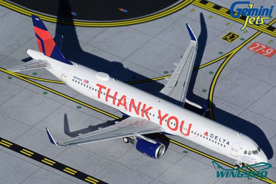 GeminiJets Delta Air Lines Thank you Airbus A321 1:400 GJDAL1927