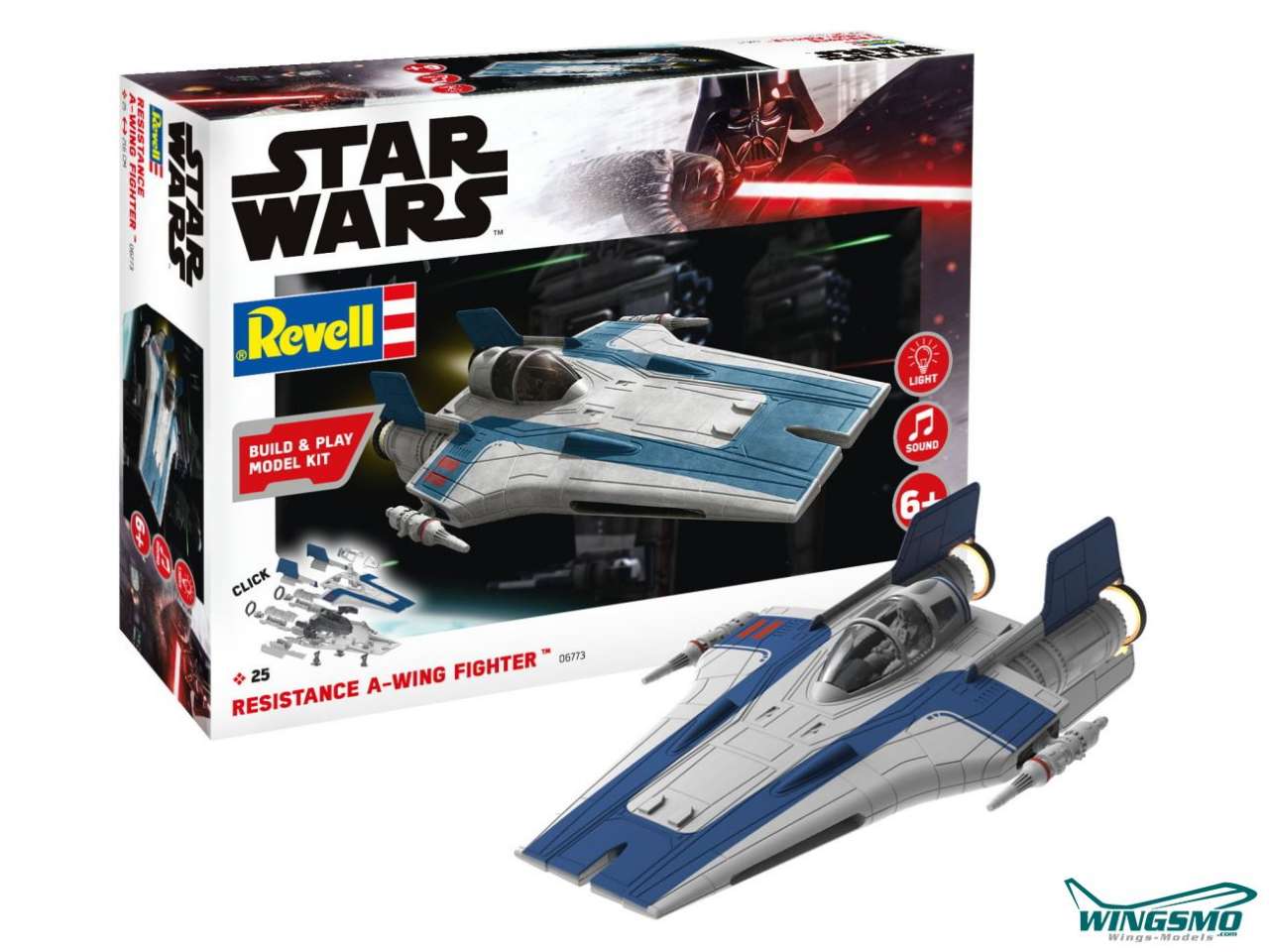 Revell Star Wars Resistance A-Wing Fighter Blau 1:44 06773