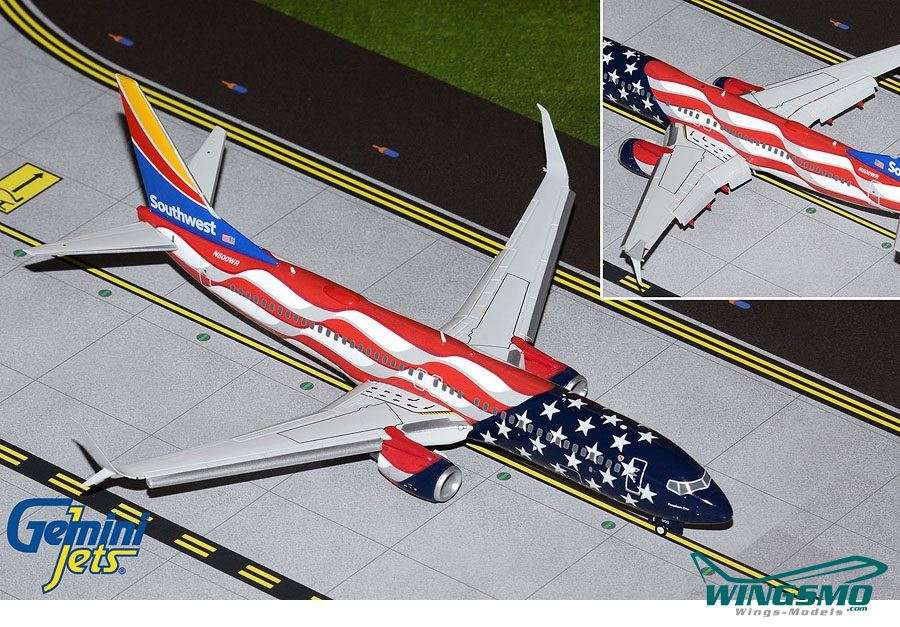 GeminiJets Southwest Airlines Boeing 737-800 Freedom One Flaps Down Version N500WR G2SWA1042F
