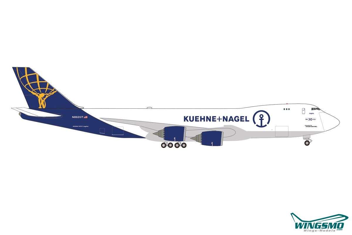 Herpa Wings Kuehne + Nagel Atlas Air Boeing 747-8F N862GT 537506