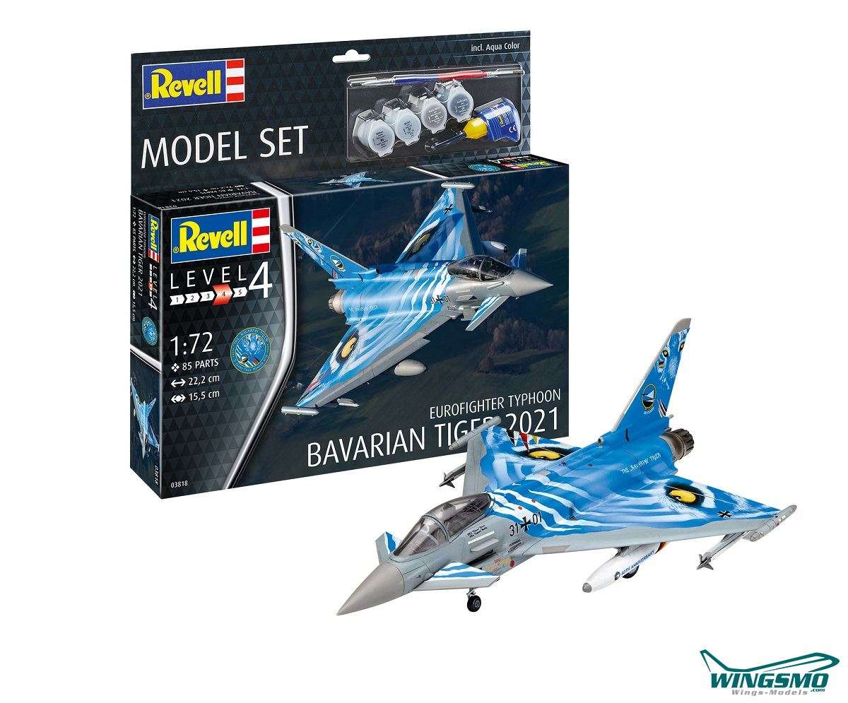 Revell Model Set Eurofighter Typhoon Bavarian Tiger 2021 63818