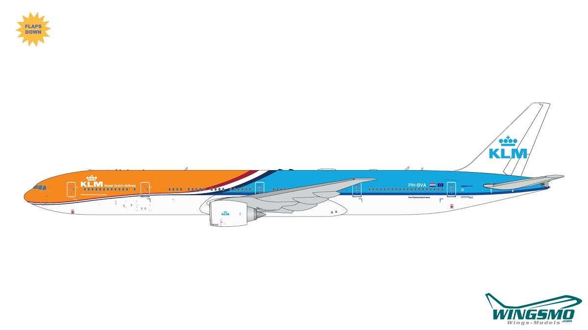 GeminiJets KLM Boeing 777-300ER PH-BVA Flaps Down Version GJKLM2268F