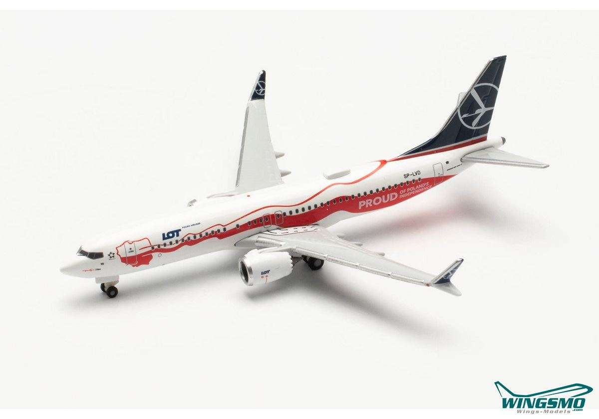 Herpa Wings LOT Polish Airlines Boeing 737 MAX 8 SP-LVD 536790