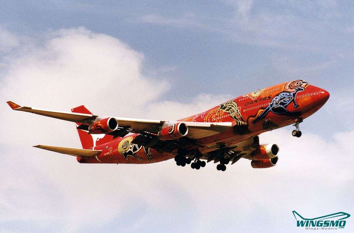JC Wings Qantas Airways Boeing 747-400 VH-OJB Flaps Down Version XX20375A