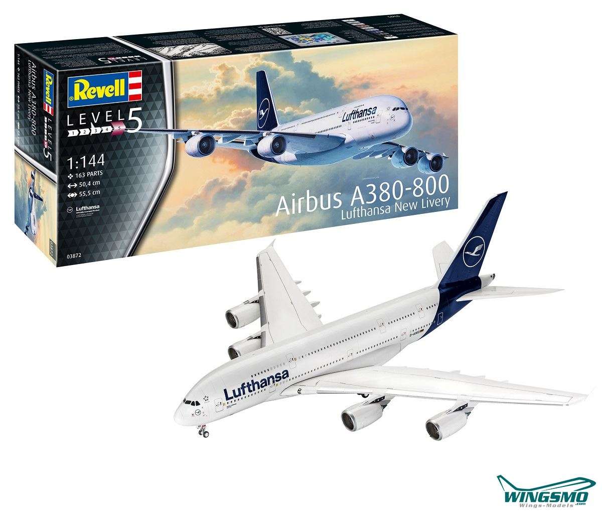 Revell Aircraft Lufthansa Airbus A380-800 New Livery 1: 144 03872