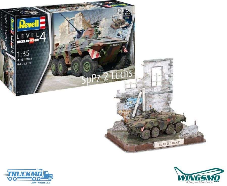 Revell Militär Spähpanzer 2 Luchs &amp; 3D Puzzle Diorama 03321
