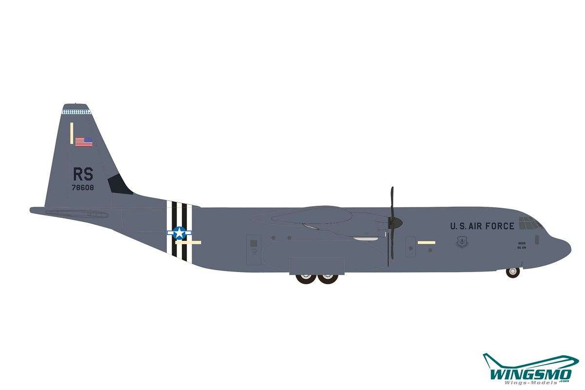 Herpa Wings US Air Force Lockheed Martin C-130J-30 Super Hercules 37th Airlift Squadron 07-8608 537452