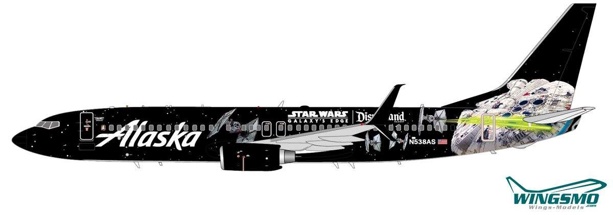 JC Wings Alaska Airlines Boeing 737-800 Star Wars N538AS Flaps Down Version SA2014A