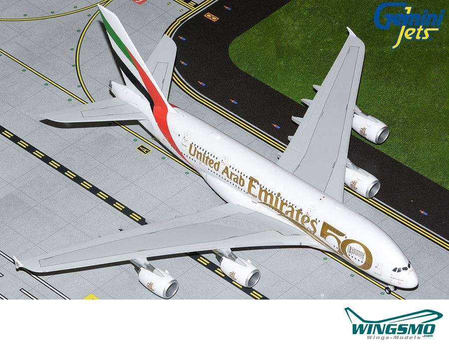 GeminiJets Emirates Airbus A380-800 50th Anniversary A6-EVG G2UAE1056
