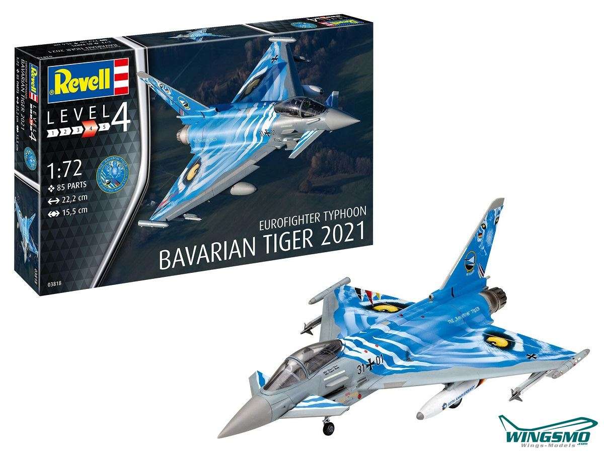 Revell Modellbausatz Eurofighter Typhoon The Bavarian Tiger 2021 03818