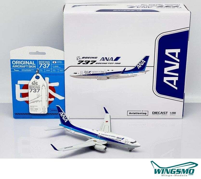 JC Wings All Nippon Airways Boeing 737-700 + Limited Edition Aviationtag JA02AN Flaps Down Version S
