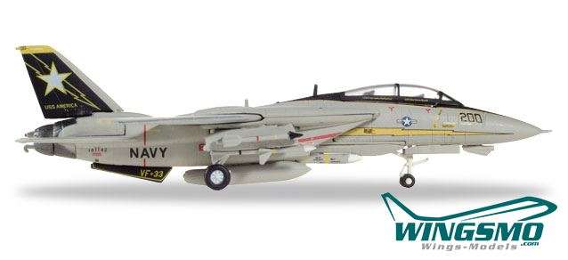 Herpa Wings U.S. Navy Grumman F-14A Tomcat - VF-33 &quot;Starfighters&quot;, U.S.S. America - Gulf of Sidra Ma