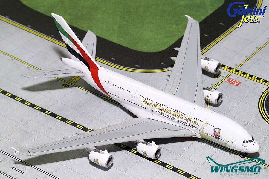 GeminiJets Emirates Sheik Zayed Airbus A380-800 1:400 GJUAE1747