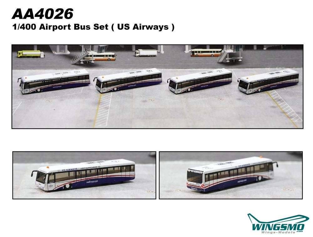 Limox Wings US Airways Airport Passenger Bus 1:400 AA4026